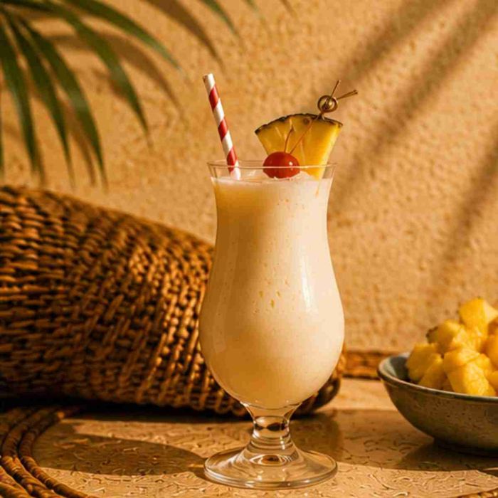 Rumbana Colada with pineapple and cherry